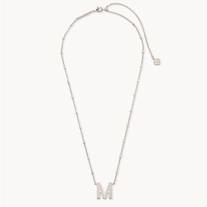 Letter M Pendant Necklace in Silver